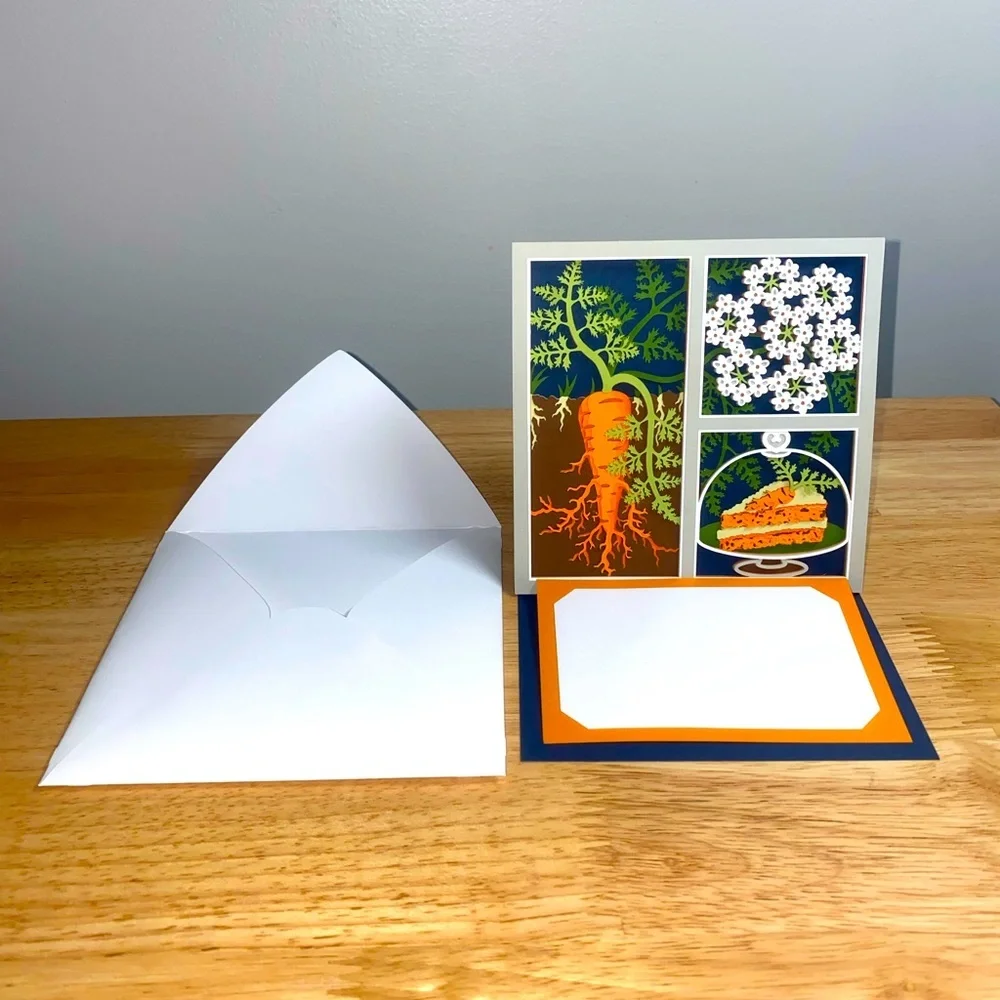 3D Carrot Blank Greeting Card with Envelope